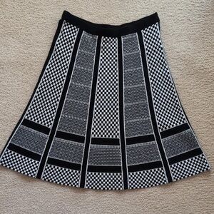 Elegant Black and White Patterned Skirt
